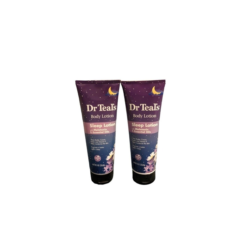 2 Pack Dr. Teal's Sleep Lotion with Melatonin & Essential Oils 8 oz Each NEW